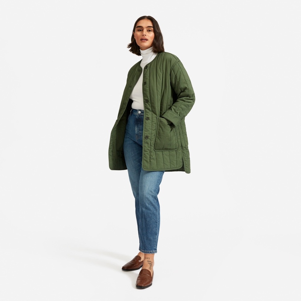 Everlane Women's Green Quilted Jacket